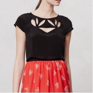 Maeve size 8 black blouse with cutouts